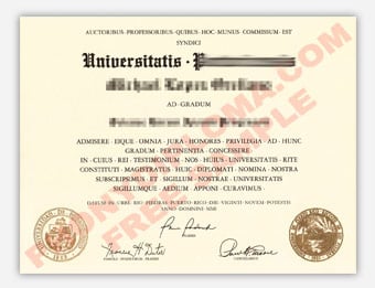Universitatis Portoricensis - Fake Diploma Sample from Puerto Rico